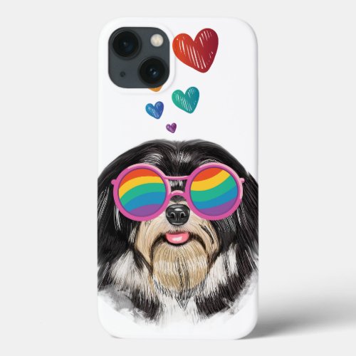 Havanese Dog with Hearts Valentines Day  iPhone 13 Case