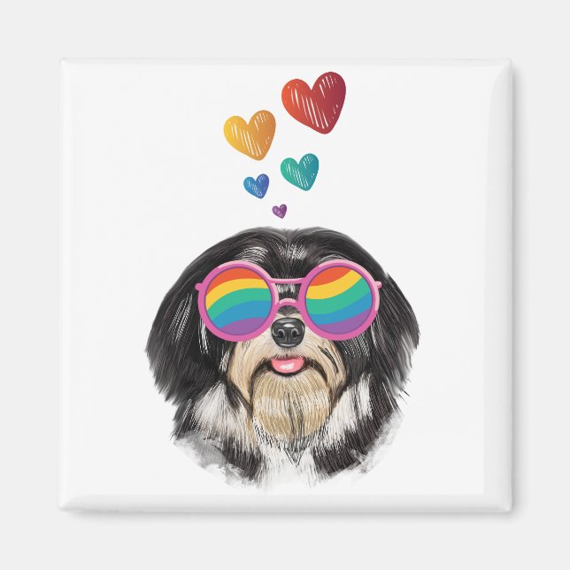Havanese Dog with Hearts Valentine's Day  Magnet (Front)