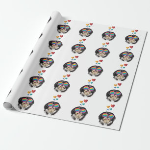 Havanese Dog with Hearts Valentine's Day Throw Pil Wrapping Paper