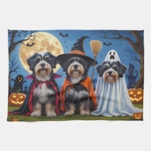 Havanese Dogs Pumpkin Halloween Funny Kitchen Towel
