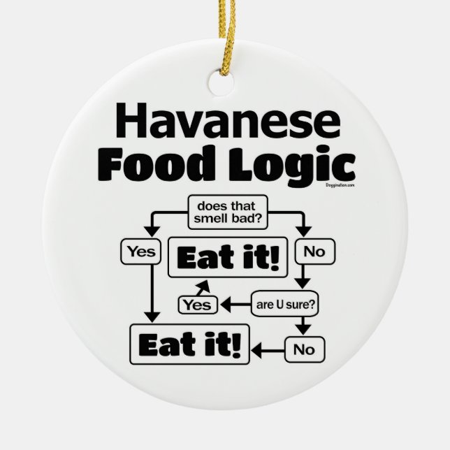 Havanese Food Logic Ceramic Ornament (Front)