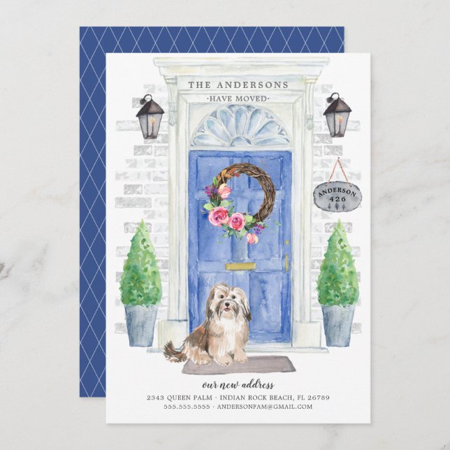 Havanese Front Door Moving Announcement (Front/Back)