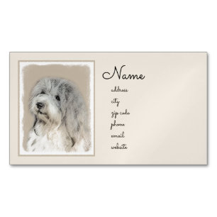 Havanese (Gold Sable) Painting - Original Dog Art Business Card Magnet