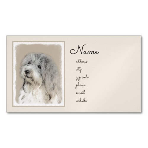 Havanese Gold Sable Painting _ Original Dog Art Business Card Magnet