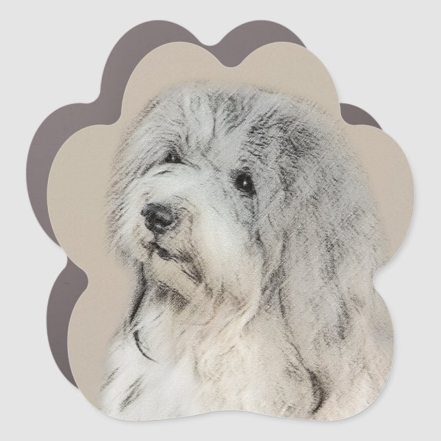 Havanese (Gold Sable) Painting - Original Dog Art Car Magnet (Front)