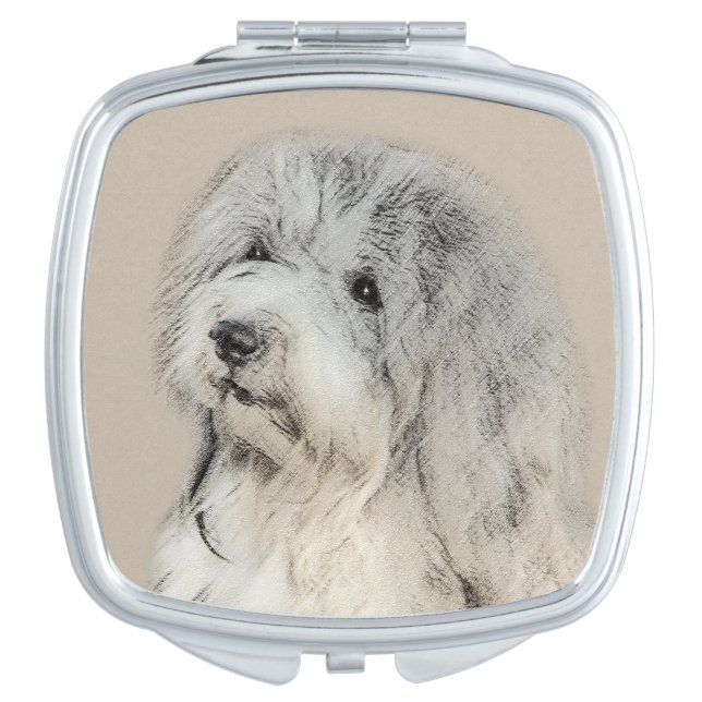 Havanese (Gold Sable) Painting - Original Dog Art Compact Mirror (Front)