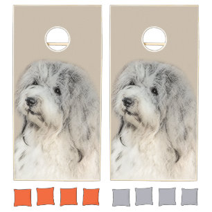 Havanese (Gold Sable) Painting - Original Dog Art Cornhole Set