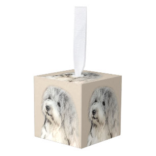 Havanese (Gold Sable) Painting - Original Dog Art Cube Ornament