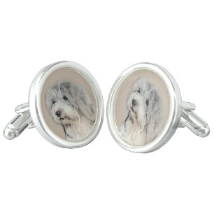 Havanese (Gold Sable) Painting - Original Dog Art Cufflinks