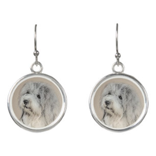 Havanese (Gold Sable) Painting - Original Dog Art Earrings