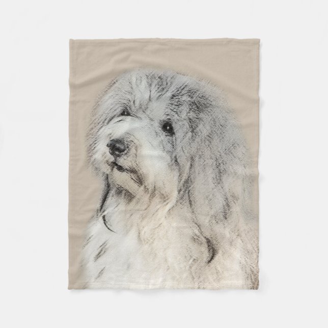 Havanese (Gold Sable) Painting - Original Dog Art Fleece Blanket (Front)