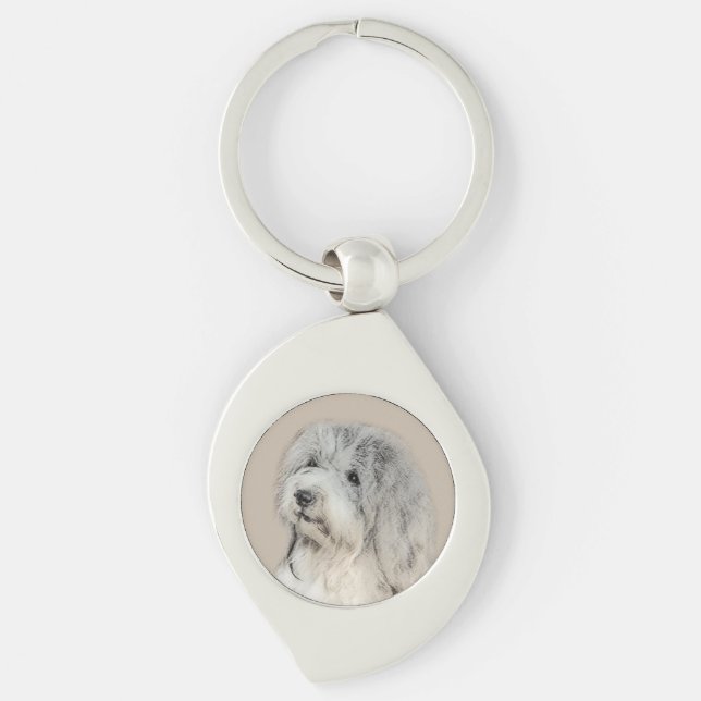 Havanese (Gold Sable) Painting - Original Dog Art Keychain (Front)