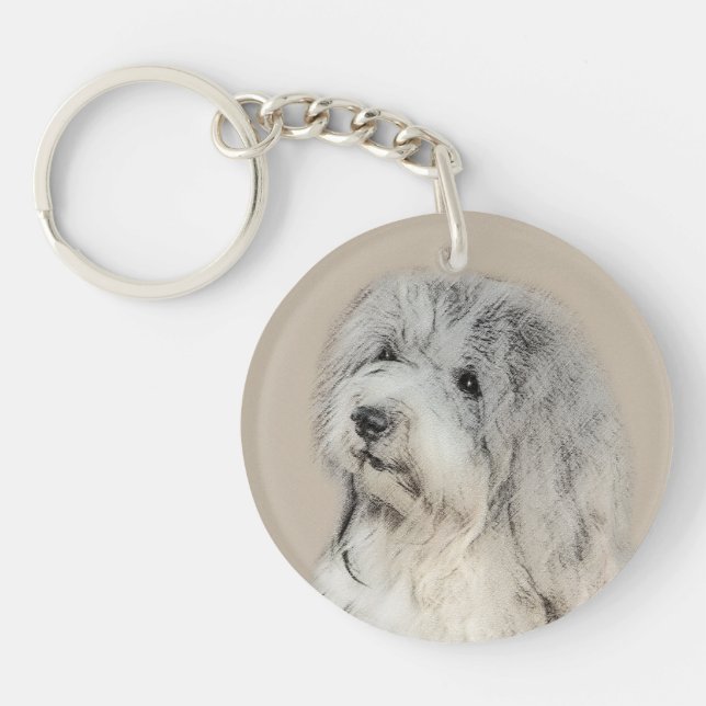 Havanese (Gold Sable) Painting - Original Dog Art Keychain (Front)
