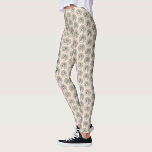 Havanese (Gold Sable) Painting - Original Dog Art Leggings (Left)