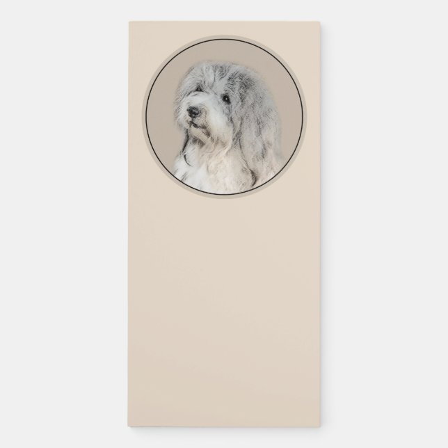Havanese (Gold Sable) Painting - Original Dog Art Magnetic Notepad (Front)