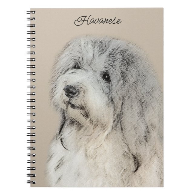 Havanese (Gold Sable) Painting - Original Dog Art Notebook (Front)