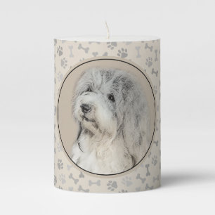 Havanese (Gold Sable) Painting - Original Dog Art Pillar Candle