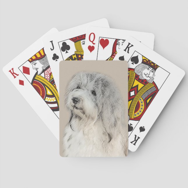 Havanese (Gold Sable) Painting - Original Dog Art Poker Cards (Back)