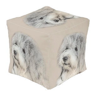 Havanese (Gold Sable) Painting - Original Dog Art Pouf