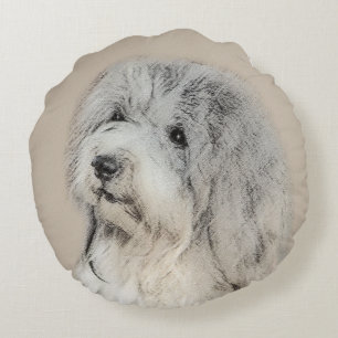 Havanese (Gold Sable) Painting - Original Dog Art Round Pillow