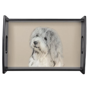 Havanese (Gold Sable) Painting - Original Dog Art Serving Tray