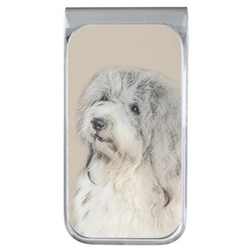 Havanese Gold Sable Painting _ Original Dog Art Silver Finish Money Clip