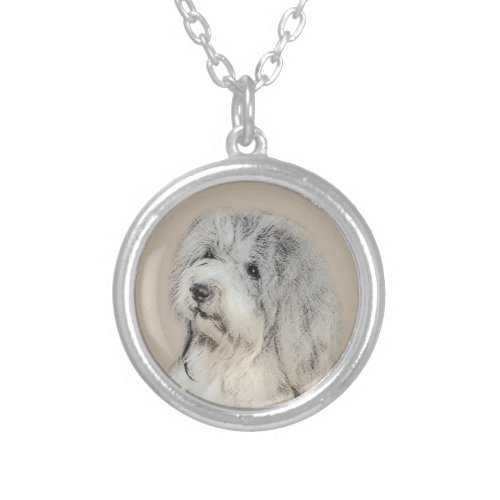 Havanese Gold Sable Painting _ Original Dog Art Silver Plated Necklace