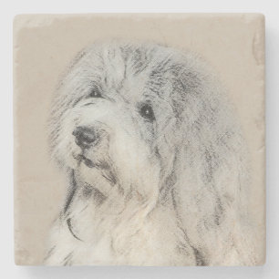 Havanese (Gold Sable) Painting - Original Dog Art Stone Coaster