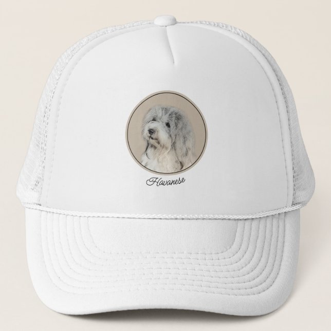 Havanese (Gold Sable) Painting - Original Dog Art Trucker Hat (Front)
