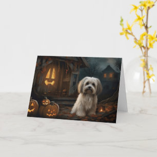 Havanese Halloween Scary Card