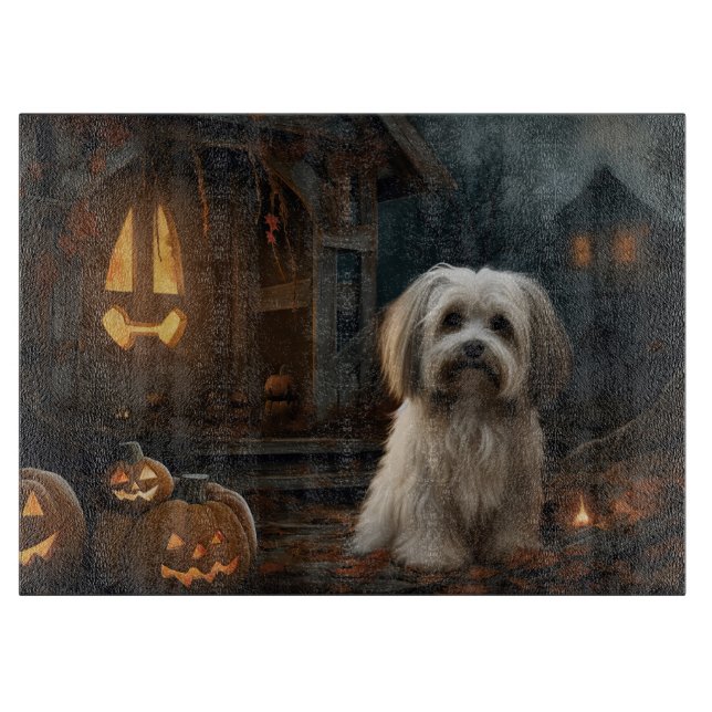 Havanese Halloween Scary Cutting Board (Front)