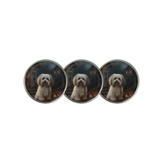 Havanese Halloween Scary Golf Ball Marker (3 Up)