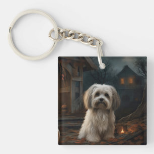 Havanese Halloween Scary Keychain