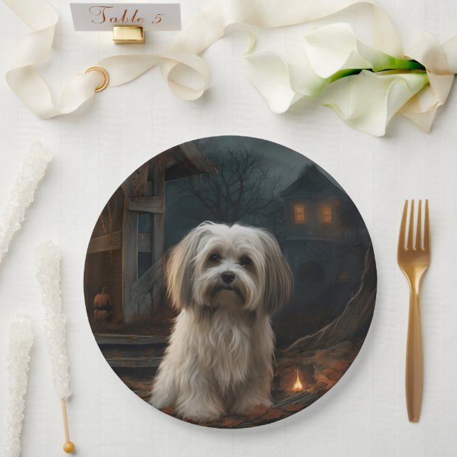 Havanese Halloween Scary Paper Plates (Wedding)