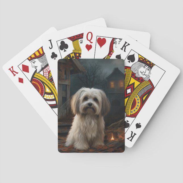 Havanese Halloween Scary Poker Cards (Back)