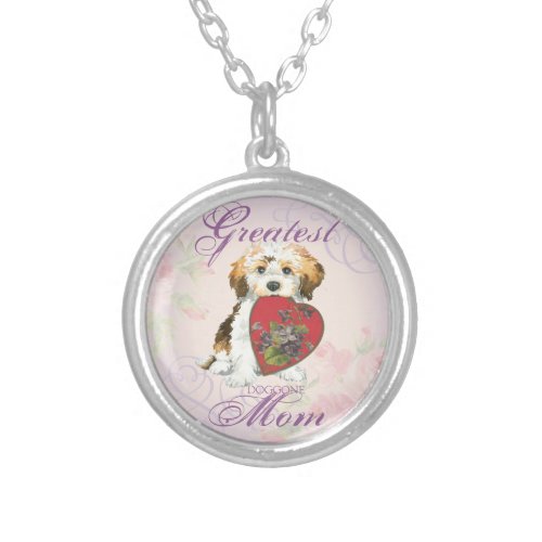 Havanese Heart Mom Silver Plated Necklace