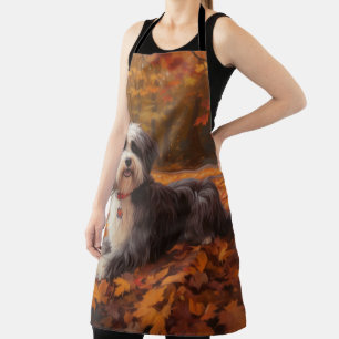 Havanese in Autumn Leaves Fall Inspire  Apron