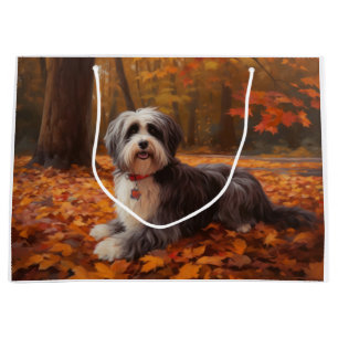 Havanese in Autumn Leaves Fall Inspire Large Gift Bag