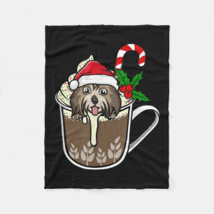 Havanese Is Sitting In Cocoa Hot Chocolate Christm Fleece Blanket