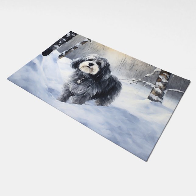 Havanese Let It Snow Christmas Doormat (Angled)