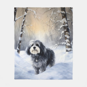 Havanese Let It Snow Christmas Fleece Blanket