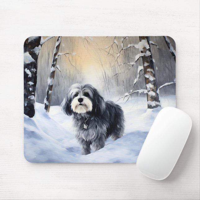 Havanese Let It Snow Christmas Mouse Pad (With Mouse)