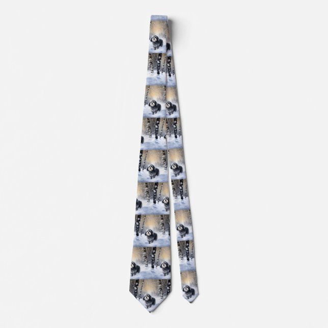 Havanese Let It Snow Christmas Neck Tie (Front)