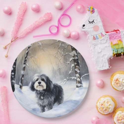 Havanese Let It Snow Christmas Paper Plates