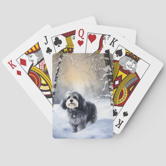 Havanese Let It Snow Christmas Poker Cards (Back)