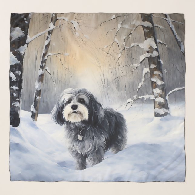 Havanese Let It Snow Christmas Scarf (Front)