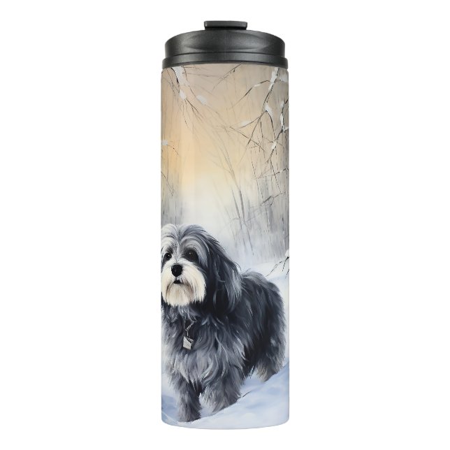 Havanese Let It Snow Christmas Thermal Tumbler (Front)
