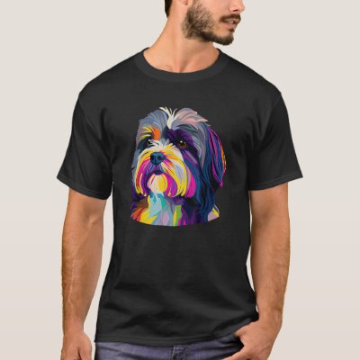Havanese Lovers Pop Art Havanese Dog Men Women Gir T-Shirt