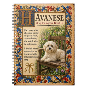 Havanese, Medieval Bestiary Art Notebook