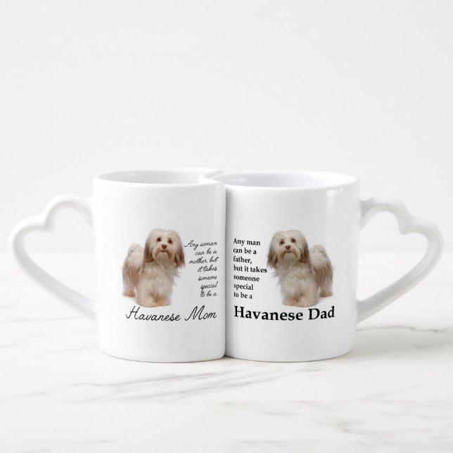 Havanese Mom and Dad Mug Set (Back Nesting)